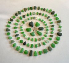 Genuine Beach Sea Glass 100 Pieces Beautiful Greens Olive, Mint, Emerald, Kelly