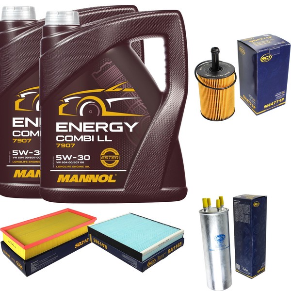 SCT Inspektionspaket 10L Mannol Energy Combi LL 5W-30 FüR VW Touareg 2.5 R5 TDI-image