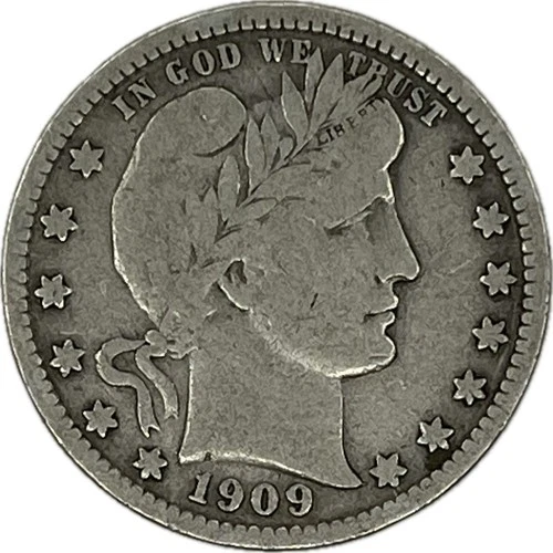 1909-D Barber Silver Quarter in a SAFLIP® - Fine- (VG+)