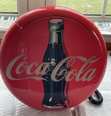 Vintage 1998 Coca Cola 12'' Round Telephone Longwood Red Coke Bottle Phone