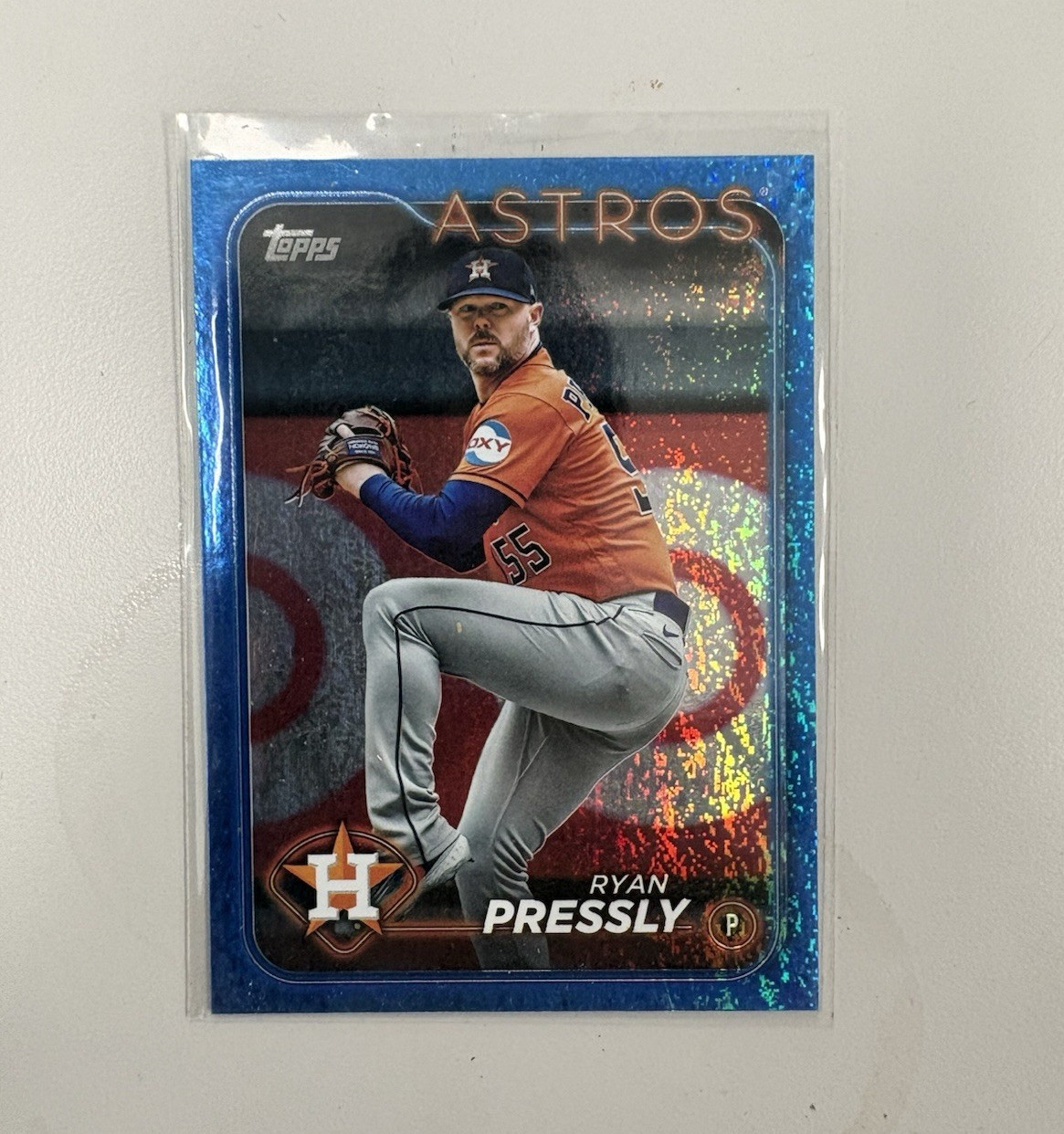 Topps 2024 Series 1 Ryan Pressly Astros #331 Blue Holofoil Parallel /999