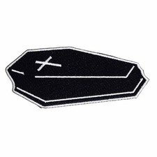 Goth Coffin Embroidered Iron On Patch - Death Gothic Dead 100-R