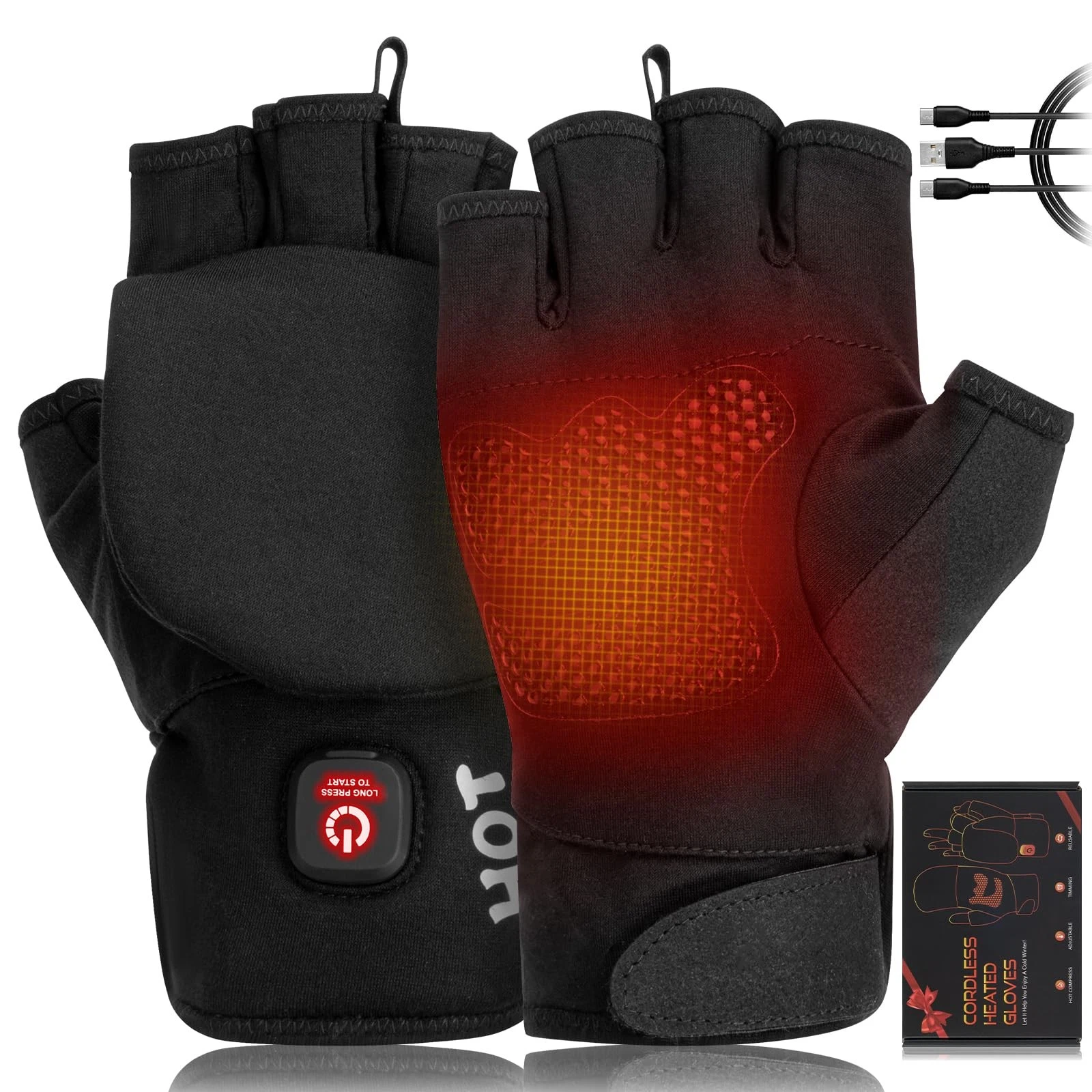 Heated Gloves for Men Women, Rechargeable Full & Half Hands Electric Gloves H...
Opens in a new wind