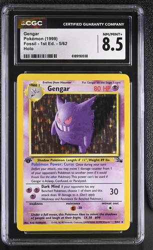 Gengar (1st Edition) graded CGC 8.5 for sale on eBay