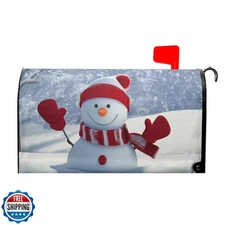 Anyako White Snowflakes Mailbox Covers Magnetic Standard Size 18"