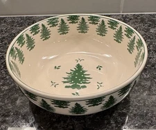 Spode Evergreen Bowls with Green Holly Trim 7"  Spode S3777-A7 Bowl 2006