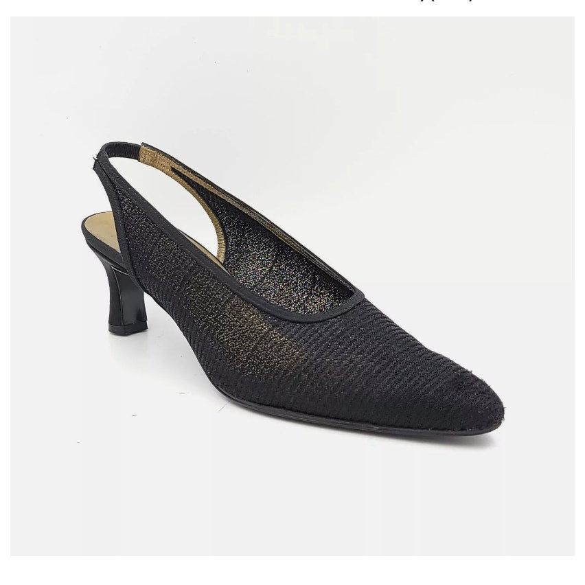 Yves Saint Laurent donna tacco a spillo slingback tacco a pompa US 9N tessuto a rete nero