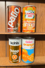 (4) Empty Orange soda cans