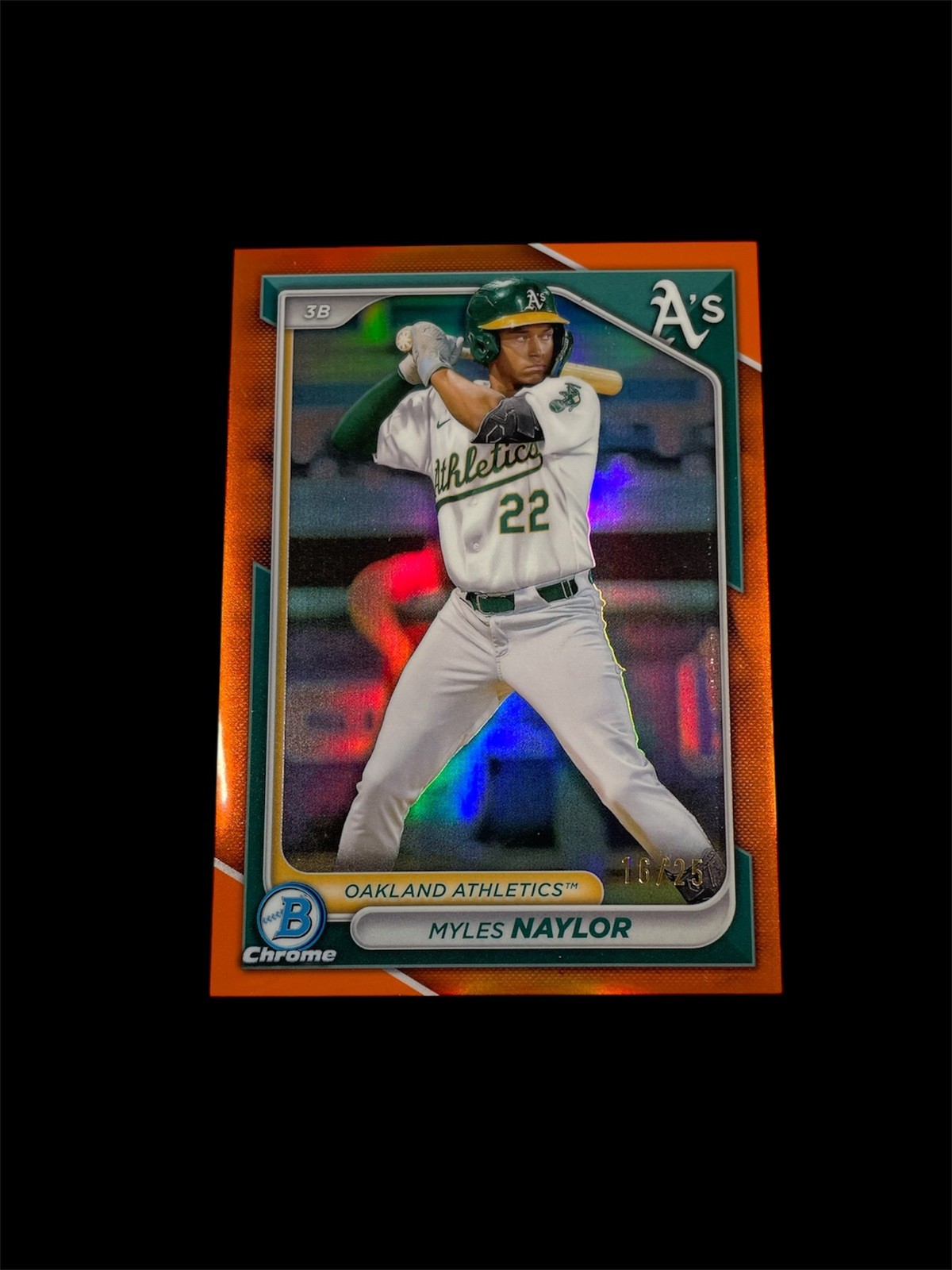 2024 BOWMAN CHROME PROSPECTS MYLES NAYLOR True Refractor ORANGE /25 #BCP-136