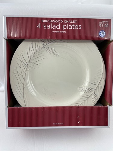 Target Birkenholz Chalet Tannenzapfen 4er Set Salatteller 9" NEU IM KARTON - Bild 5 von 9