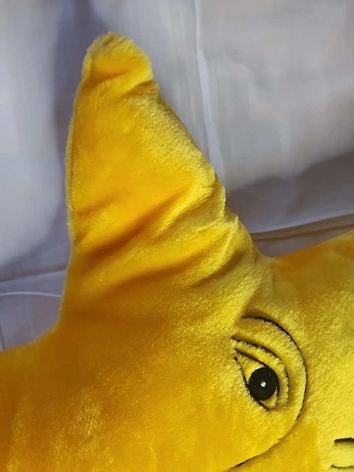 Almohada facial Salamander Graphix vintage estrella amarilla celeste con etiqueta años 90 rara 19" Foto 4 de 4