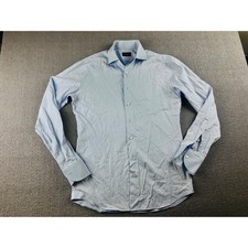 Proper Cloth Dress Shirt Men M Blue Custom Solid 100 Cotton Business Formal