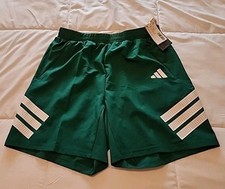 NWT Men's Adidas Icon 3 Stripe Green Shorts Size Medium Climacool Sample Pair