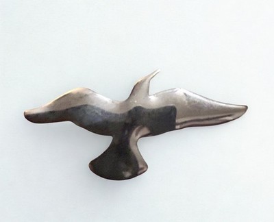Vintage Silver Tone Flying Bird Brooch / Pendant 2.5 Inches
