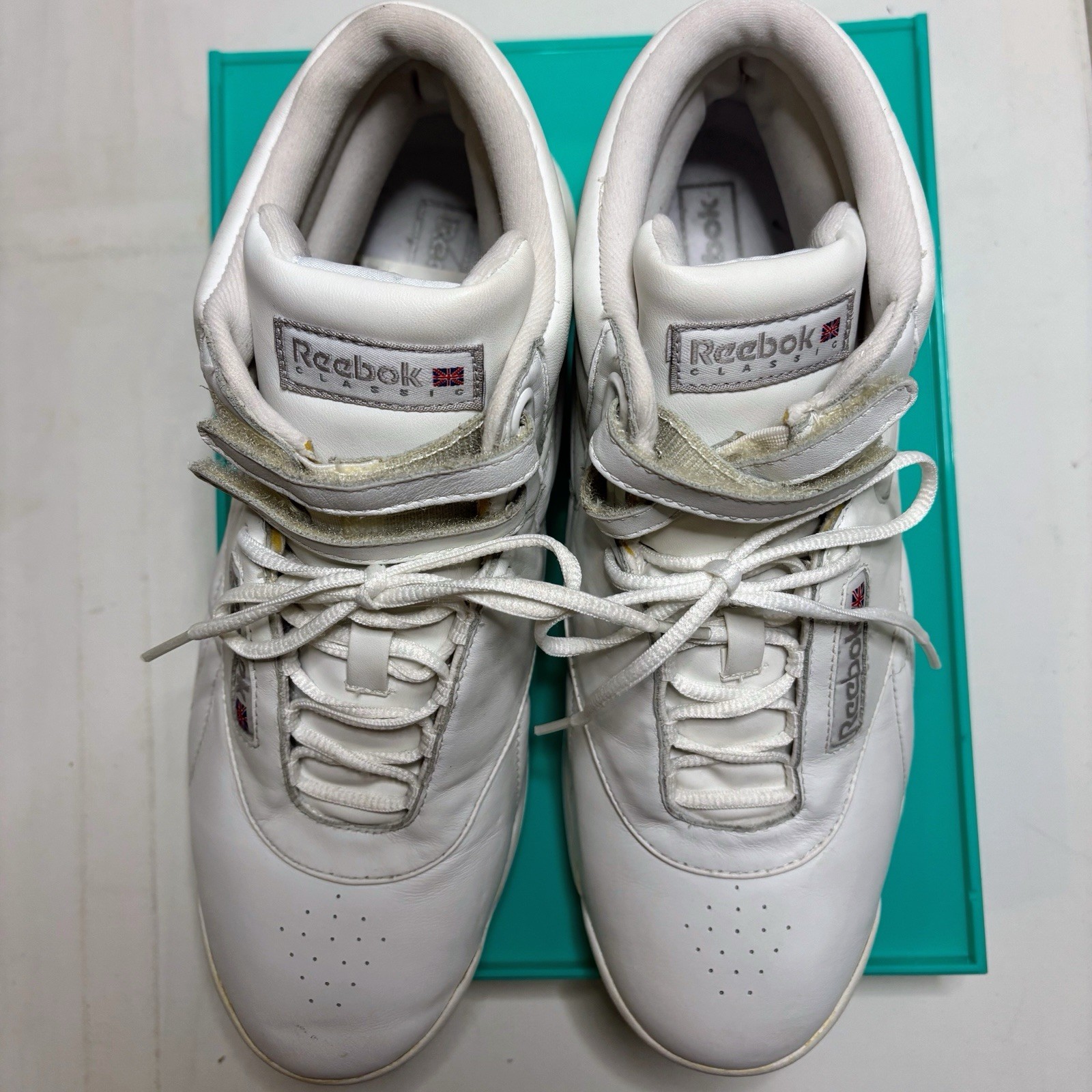 VINTAGE 80S REEBOK CLASSIC FREESTYLE WHITE HI-TOP JANE FONDA SHOES SNEAKERS 11 image 4