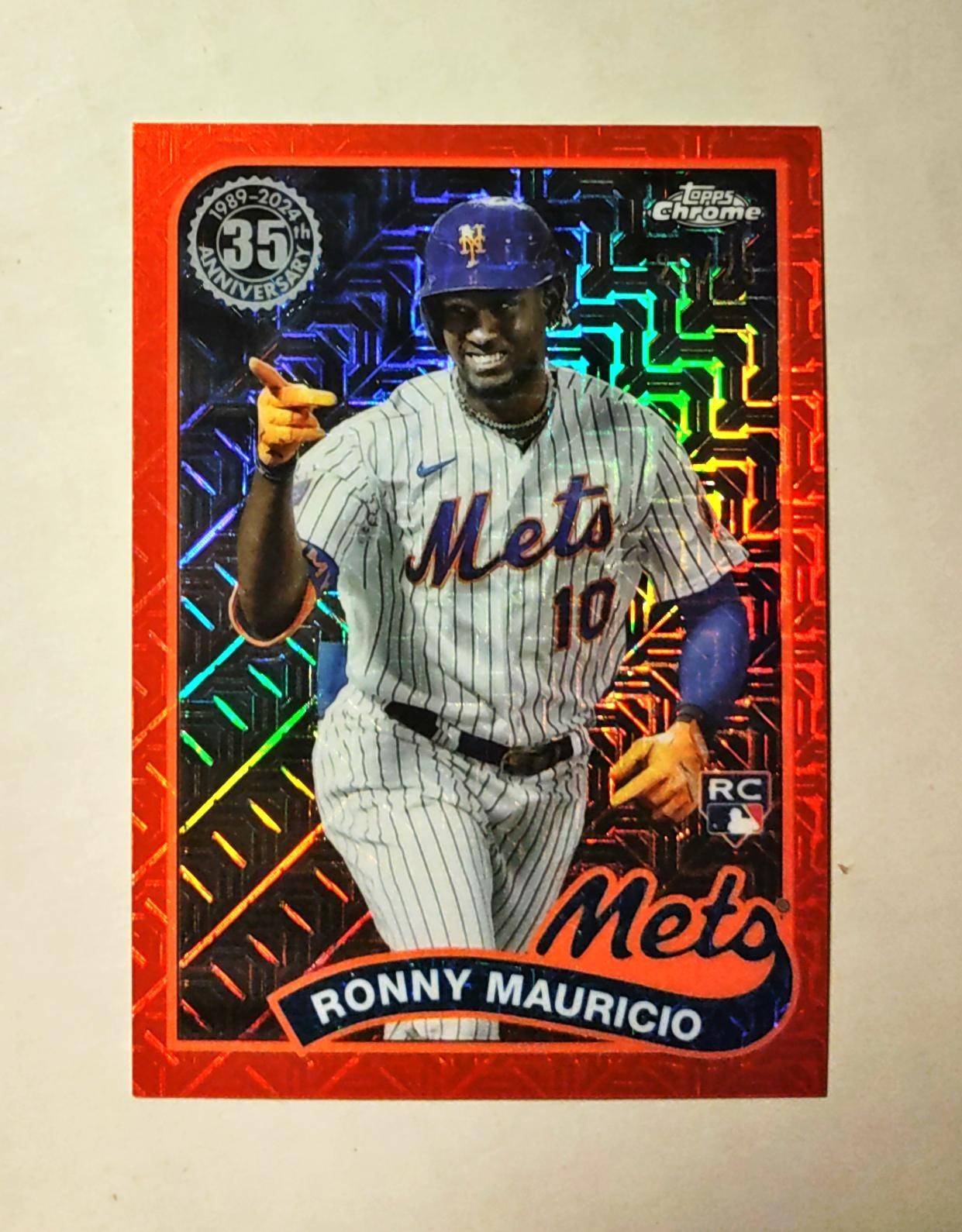 Ronny Mauricio 2024 Topps Chrome RC #13 Silver Pack ORANGE REFRACTOR 25/25 D6
