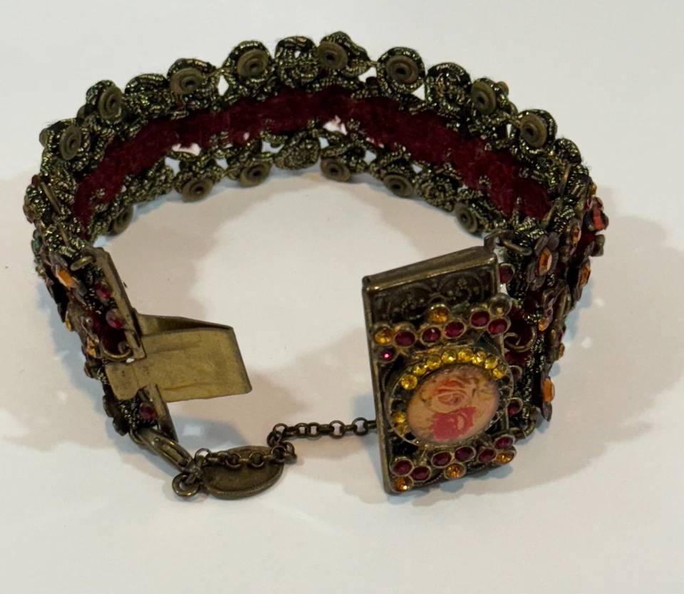 Pulsera de Cristal Rojo Michal Negrin Vintage, Nunca Usada, Cristal Colores Vibrantes Foto 4 de 4