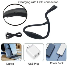 USB Rechargeable LED Neck Light Book Light for Reading in Bed, Crafting, Camping