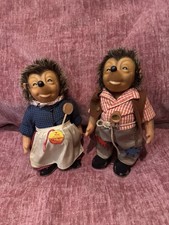 Vintage Steiff Hedgehog Mecki and Micki 10  Dolls Made In Germany