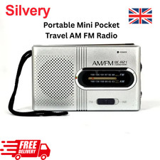 Portable Mini Pocket Travel AM FM Radio Battery Powered Built-in Speaker Stere