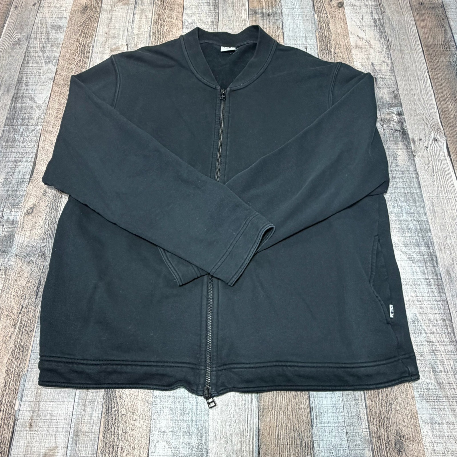 NN07 No Nationality Jake 3222 Jacket Mens XL Black Cotton Full Zip Bomber Coat - second product detail image