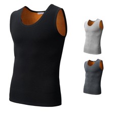 Mens Slim Fit Warm Vest Seamless Thicken Tops Autumn Winter Casual Wear