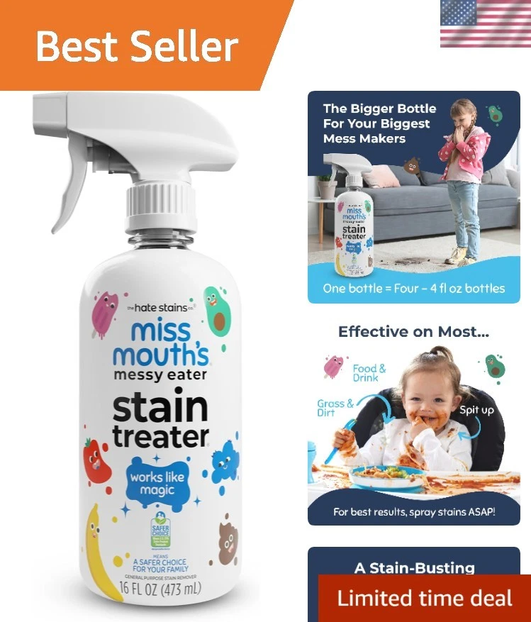 Messy Eater Stain Treater Spray - 16oz Non-Toxic Stain Remover for Parents