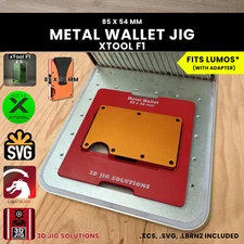 xTool F1 Wallet Jig | Metal RFID & Ridge Style Laser Engraving Template