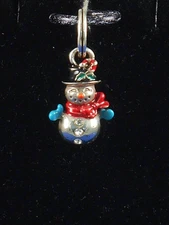 Brighton HOLIDAY CHEERFUL SNOWMAN Enamel Crystal Necklace Bracelet Charm $30