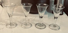 Colonial Williamsburg Teardrop Blown Stemmed Glasses 6.5” Set Of 4 Blenko