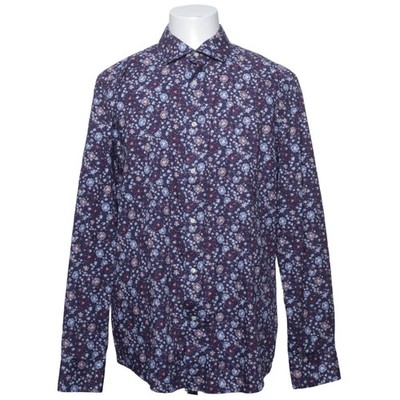 Hampton Republic 27, Hemd, Größe: 43/44, Blau/Mehrfarbig, Baumwolle, Blumen #bSw