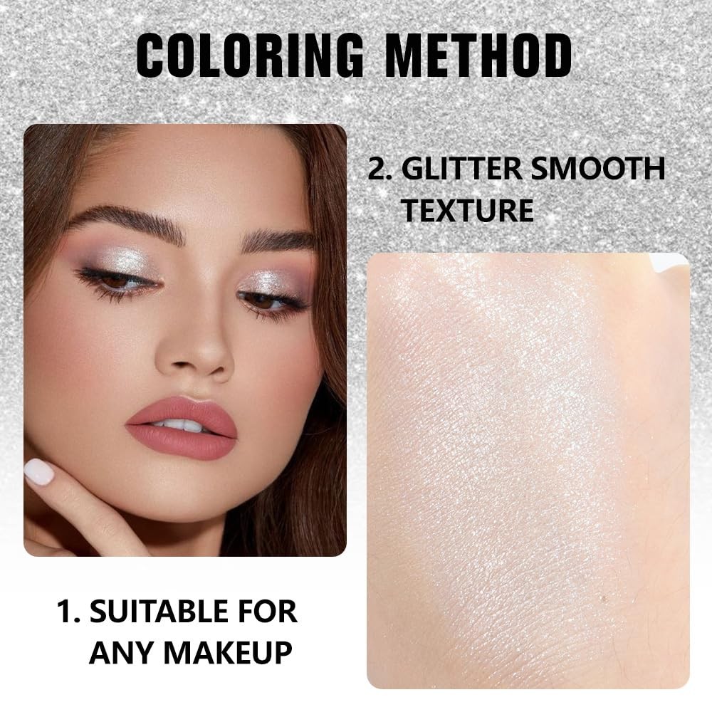 evpct Glitter Shimmer Sparkle Eyeshadow Palette Makeup for Green Blue Eyes, P...