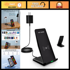 15W Wireless Charging Station Stand, Fast Charge for iPhone, Samsung, Google - U