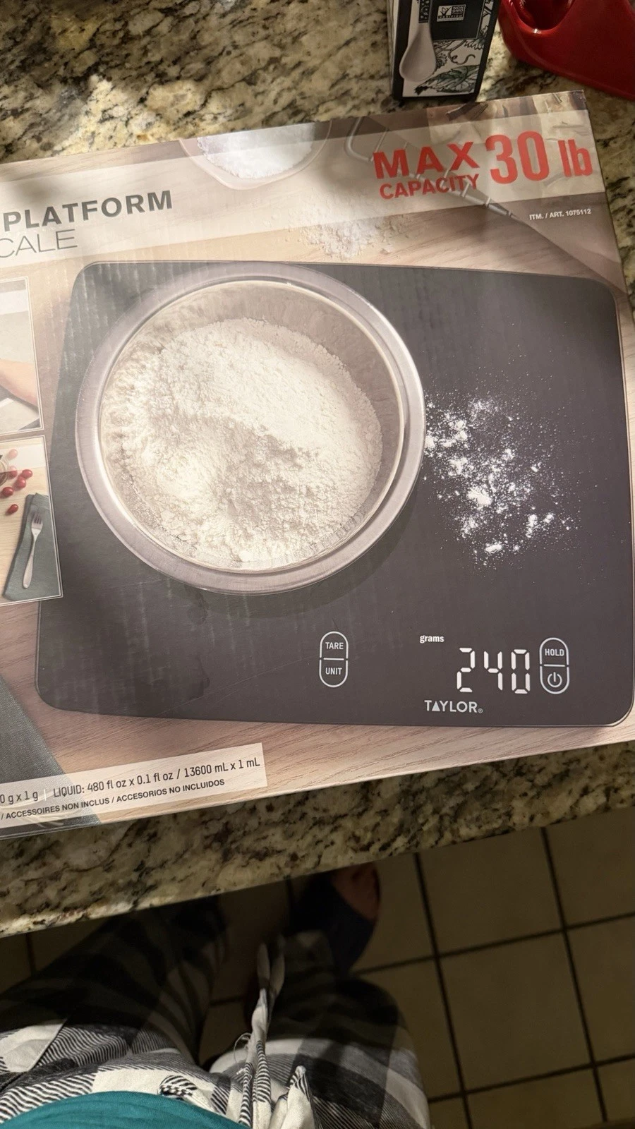 Taylor Expanded Platform Waterproof Digital Kitchen Scale 30lb Capacity New