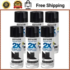 Rust-Oleum Painter's Touch 2X Gloss Black Spray Paint 12oz 6-Pack Indoor/Outdoor