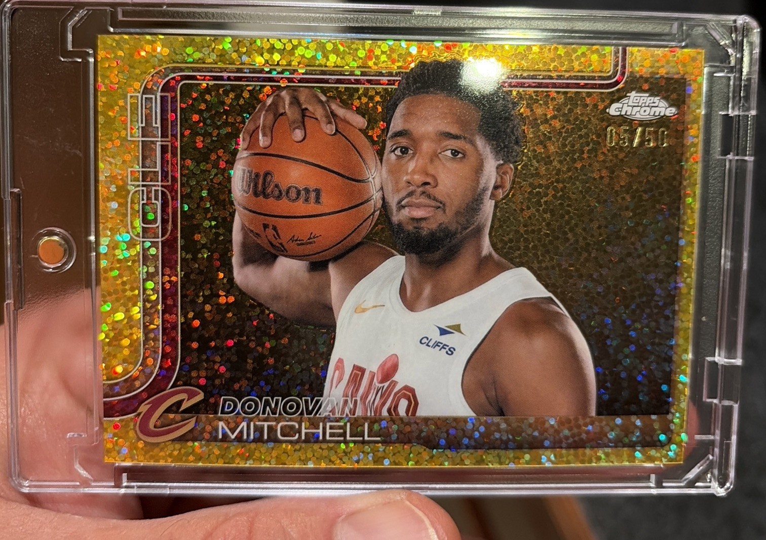 2025 Topps Chrome Donovan Mitchell #69 Gold Speckle Refractor Variation SP /50