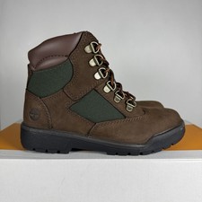 Timberland Brown Nubuck Green 6in Field Boots Youth Size 2