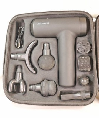 Entesi 3 Massage Gun deep tissue percussion cordless 8 heads in case