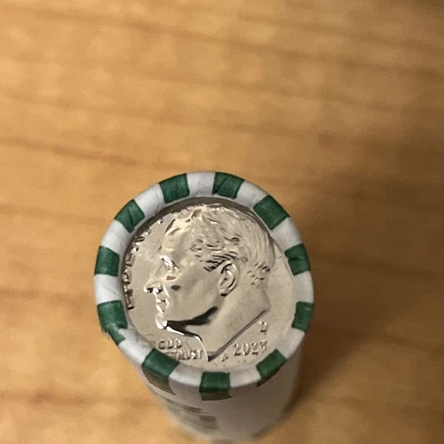 2023-D Roosevelt Dime Roll   UNC.  ( 50 Dimes ) Loomis Bank Roll