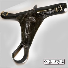 Leder-Herren-Tanga Leder-Tanga gelochtes Lede...