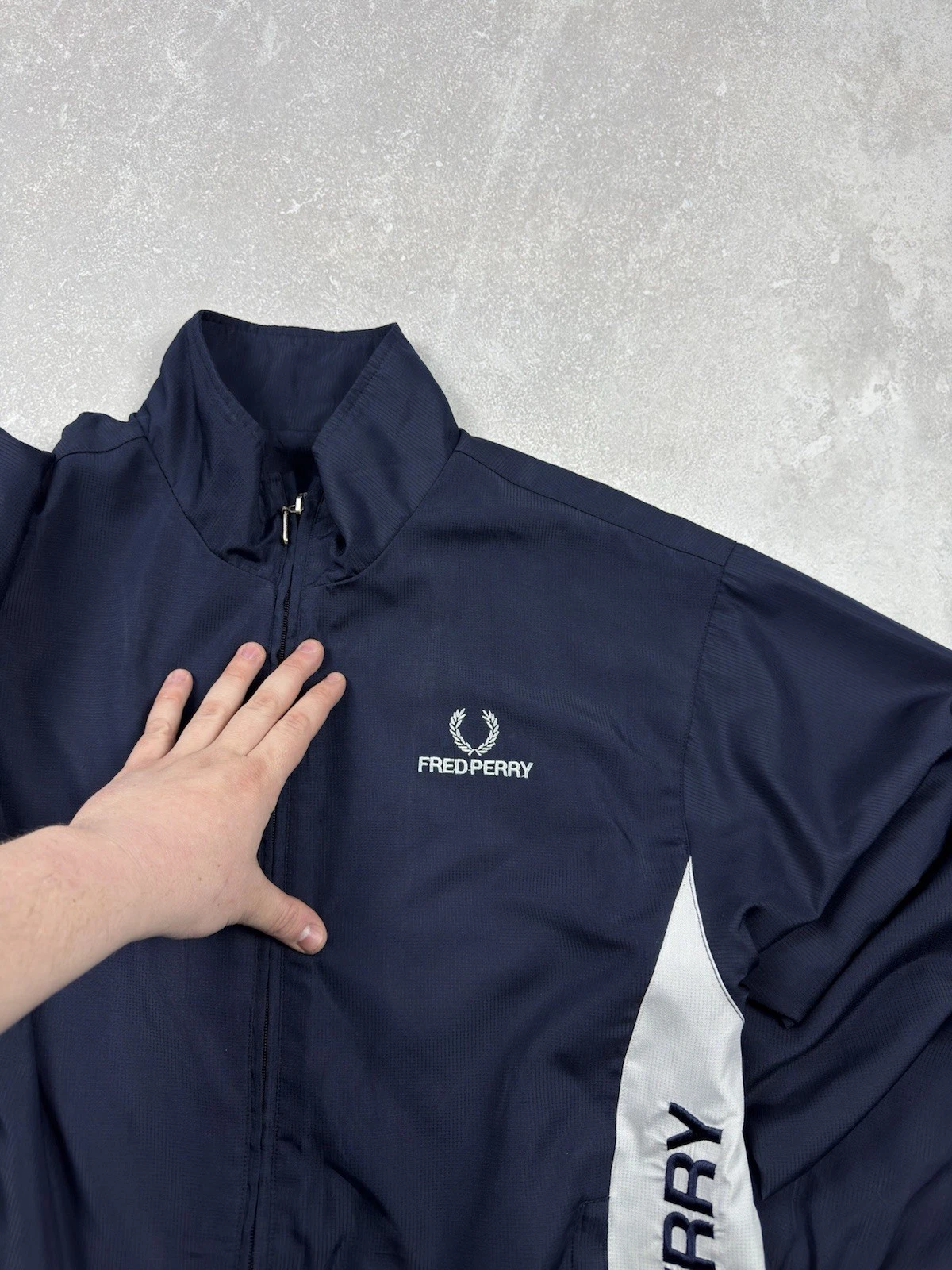 Fred Perry Sportswear 00s Vintage Jacket Tracksuit Nylon Blue Logo Regular Fit image 5