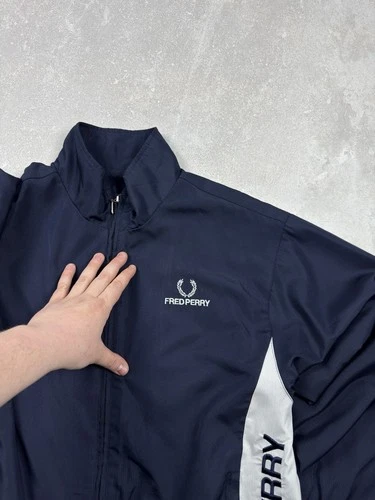 Fred Perry Sportswear 00s Vintage Jacket Tracksuit Nylon Blue Logo Regular Fit image 5