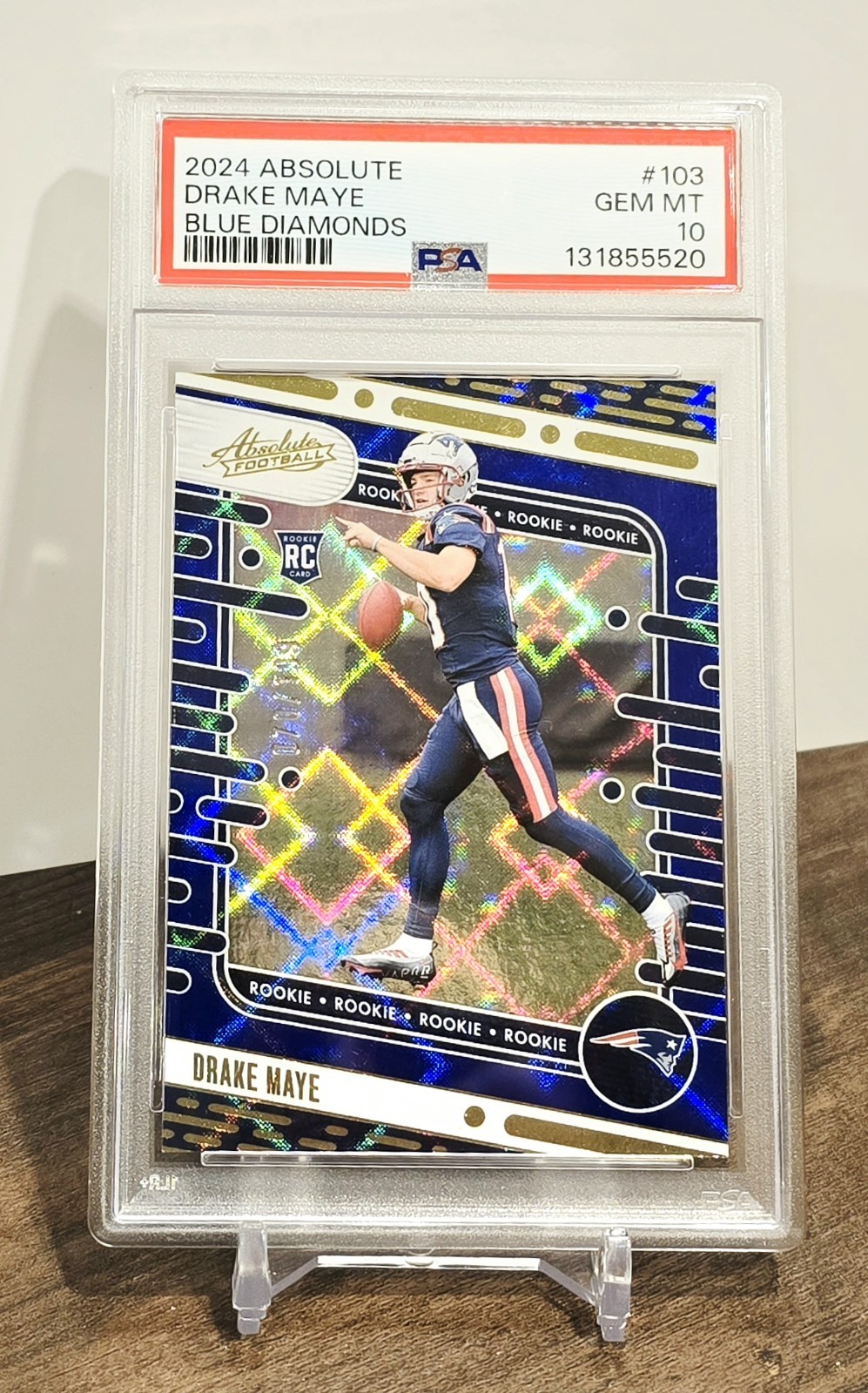 2024 PANINI ABSOLUTE DRAKE MAYE ROOKIE RC BLUE DIAMONDS /199 PSA 10 GEM MINT