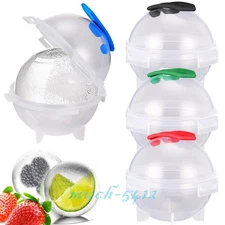 4 Ice Ball Maker Mold - Silicone Flip Mini Round 2inch Sphere Cube for Whiskey