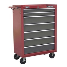 Sealey Locking Rollcab 7 Drawer Mechanics Tool Box/Chest - Red & Grey AP22507BB