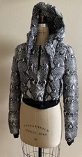 PIERRE BALMAIN Italian Designer Snake Print Puffer Jacket sz XS Small 30/44 EUC