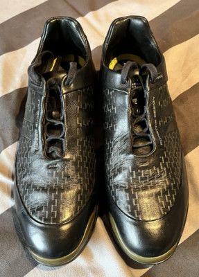 Porsche Design, P5000 Golfschuh, 43 1/3, UK 9 Schwarz Leder wasserdicht