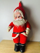 Vintage 36” Large Rushton Santa Claus Doll Rubber Face with Rushton Tag Attached
