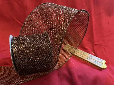 Chocolate Straw String Ribbon 🎄Metallic Weave Chocolate RIBBON, 4”Wx10yrd Buy 4=Free Ship | eBay