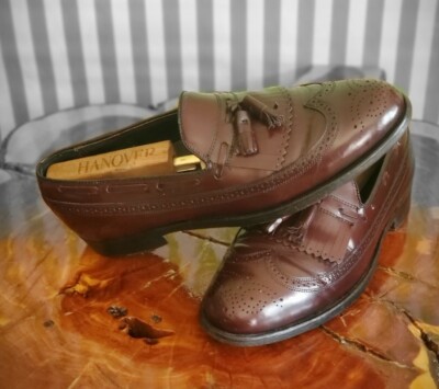Hanover Masterflex Mens 10 D/B Wingtips Loafers Burgundy  display picture 1